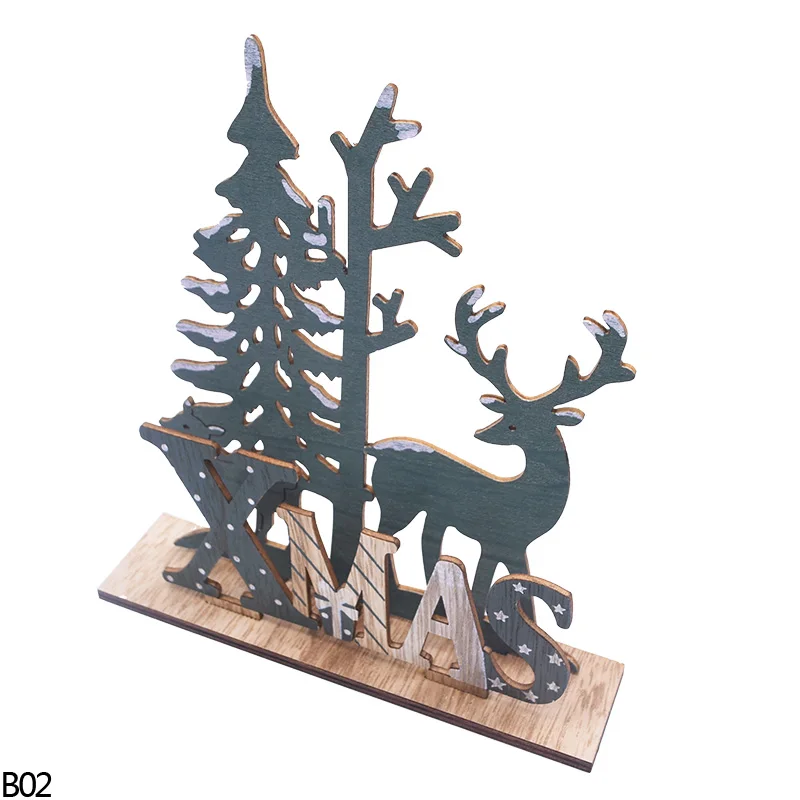 Деревянная рождественская ёлка, олень, декор для стола, креативные Diy 3D сшивание ручной работы, рождественские детские подарки, Новогодние рождественские вечерние украшения