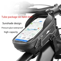 6 5 incheshard shell bicycle bag mountain bike front beam bag upper tube waterproof mobile phone bag saddle bag riding equipment
