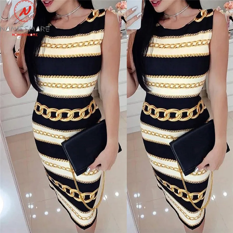 Женское платье карандаш с круглым вырезом без рукавов|Женские платья| |