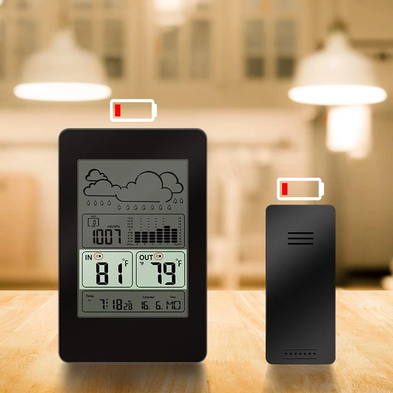 Многофункциональный термометр метеостанция с будильником Крытый открытый