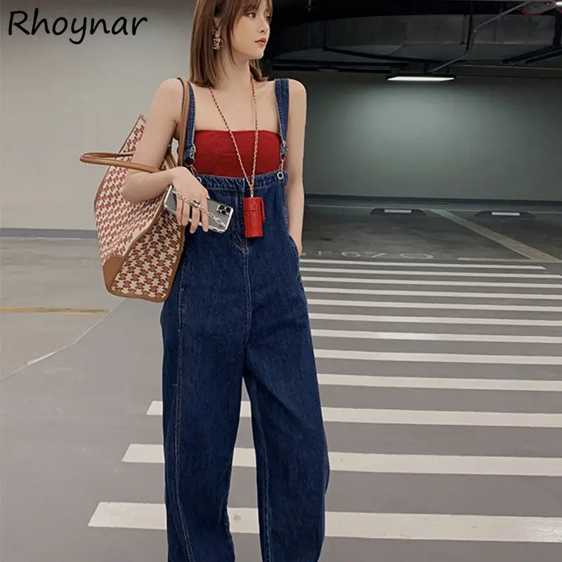 

Jumpsuit Women High Waist Wide Leg Denim Overall Teen Girls Summer Korean Style Casual Loose Sweet Fashion Retros All-match Chic