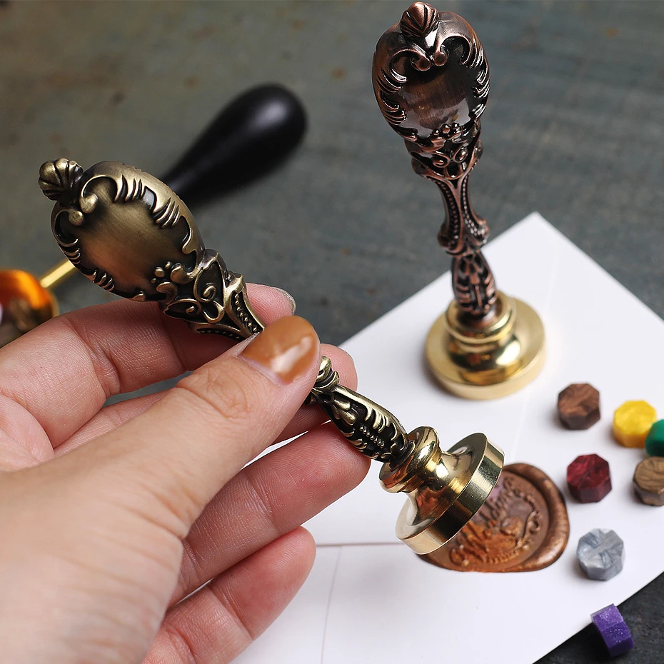 60 шт. дерево Любовь цветок корона Роза воск печать штамп Ретро Античное