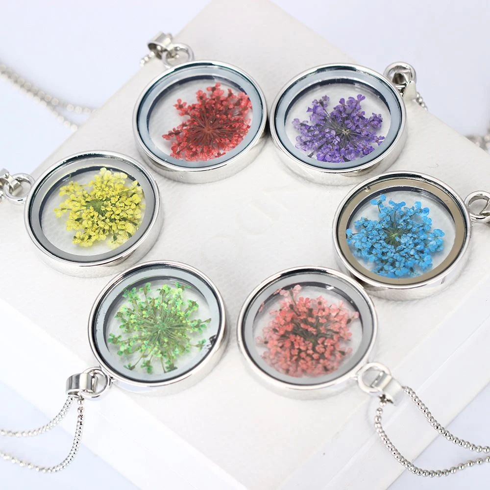 Прессованный высушенный цветочный сухой подвеска с плодами растений ожерелье