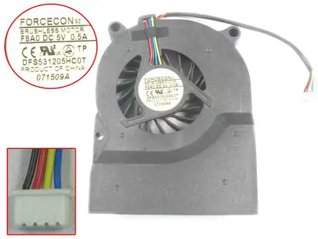 

CECONsz DFS531205HC0T F8A0 DC 5V 0.5A 4-wire Server Laptop Cooling Fan