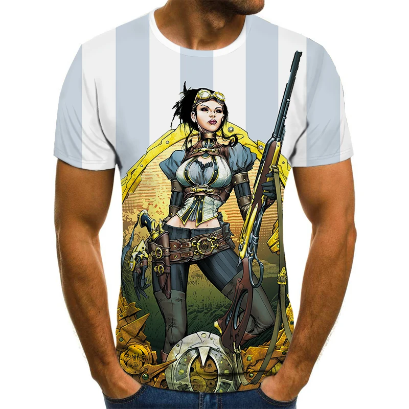 

New men's T-shirt summer 3D printing T-shirt short-sleeved T-shirt