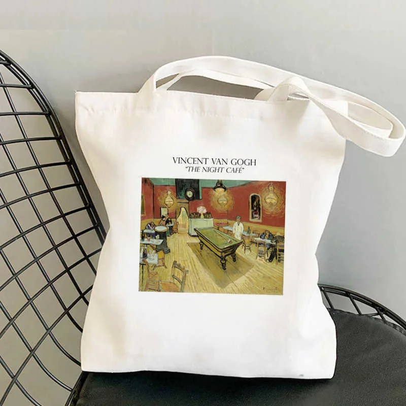 

Van Gogh shopping bag cotton canvas bolso shopper bolsa bolsas de tela bag shoping reusable bolsas reutilizables cloth sacolas