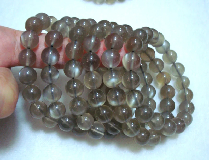 Браслет с бусинами из лунного камня 10 мм|Бусины| |