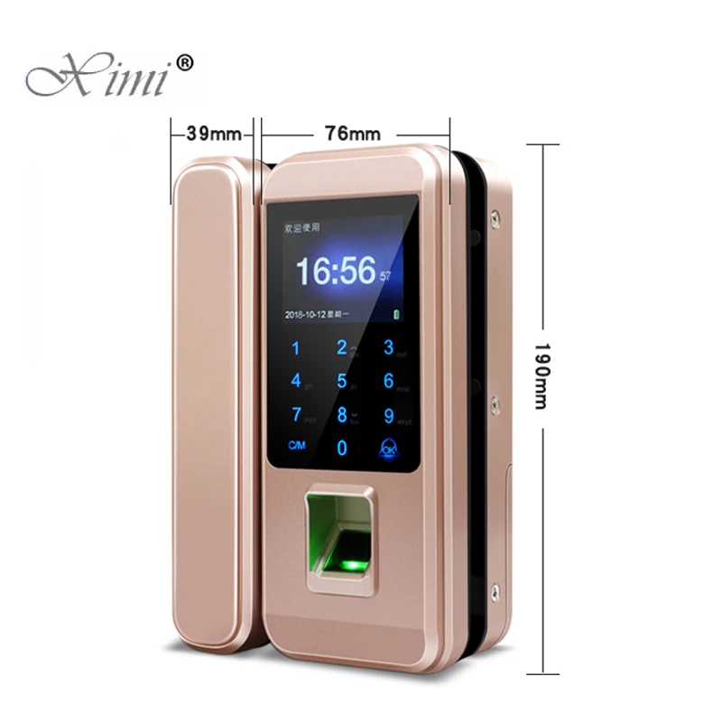 Биометрический стеклянный дверной замок с отпечатком пальца офисный