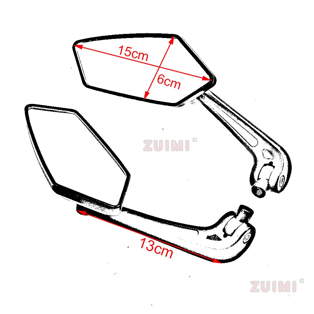 

Suitable for Honda Suzuki Yamaha KTM Ducati Scooter, ABS Universal 8mm 10mm Motorcycle Rearview Mirror, 360 Degree Adjustment