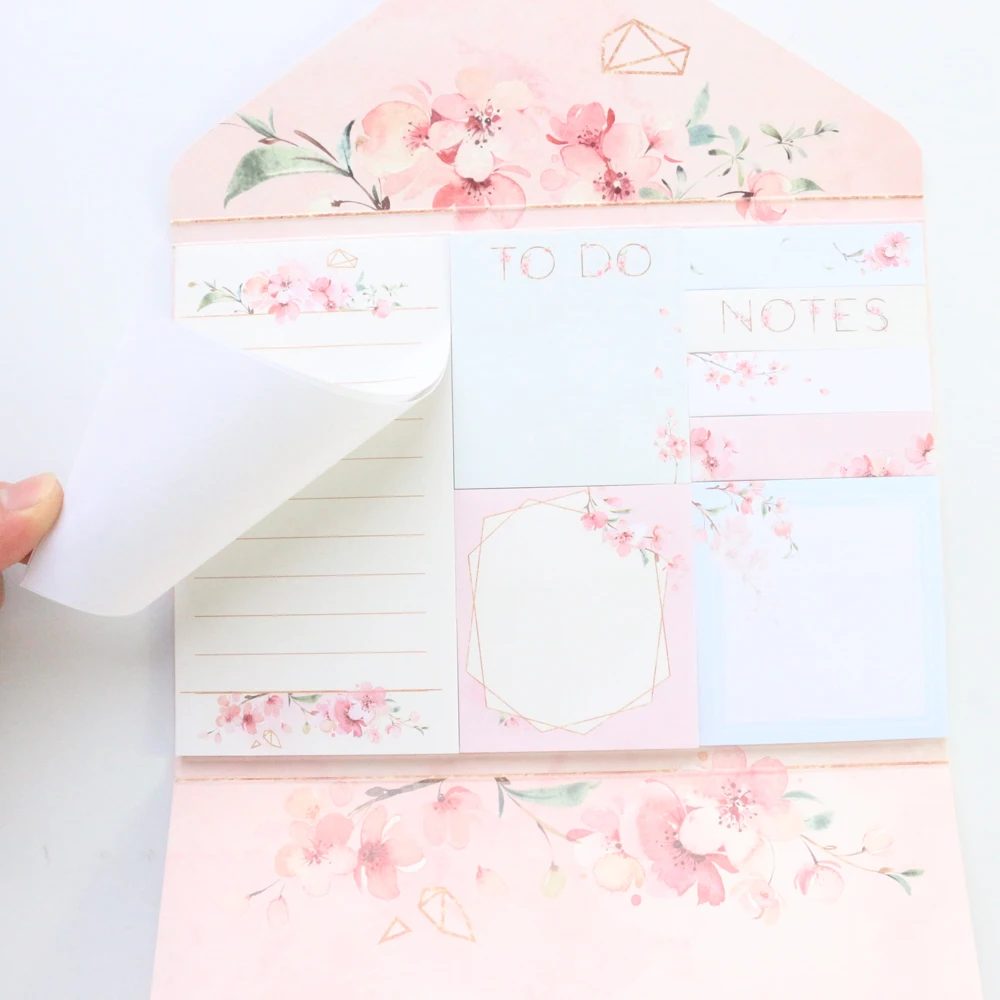Domikee новый милый kawaii цветок вишни набор для записей конфеты стикеры блокнот