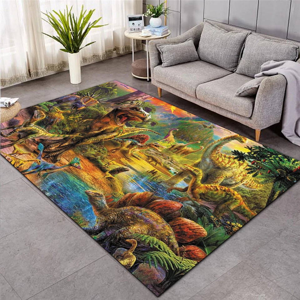 

dinosaur Shaggy Anti-Skid Floor Mat 3D Carpet Non-slip rug Dining Room Living Room Soft Child Bedroom Mat Carpet Home Decor 020