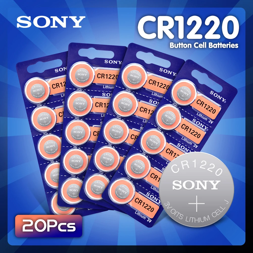 20 шт. для SONY оригинальный CR1220 кнопочный Аккумулятор часов Автомобильный