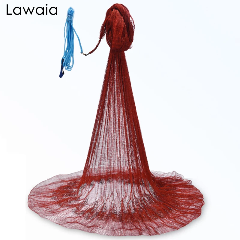 

Lawaia Anti-hanging Hand Throwing Net for Fishing Weighted Iron Chain Sinker Easy Throwing Braided Wire Traditional Handmade Net