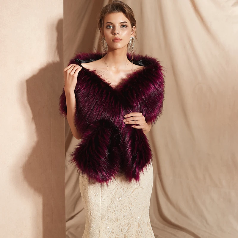 2019 женское Болеро Свадебная шаль искусственная меховая накидка 2018 Зимний