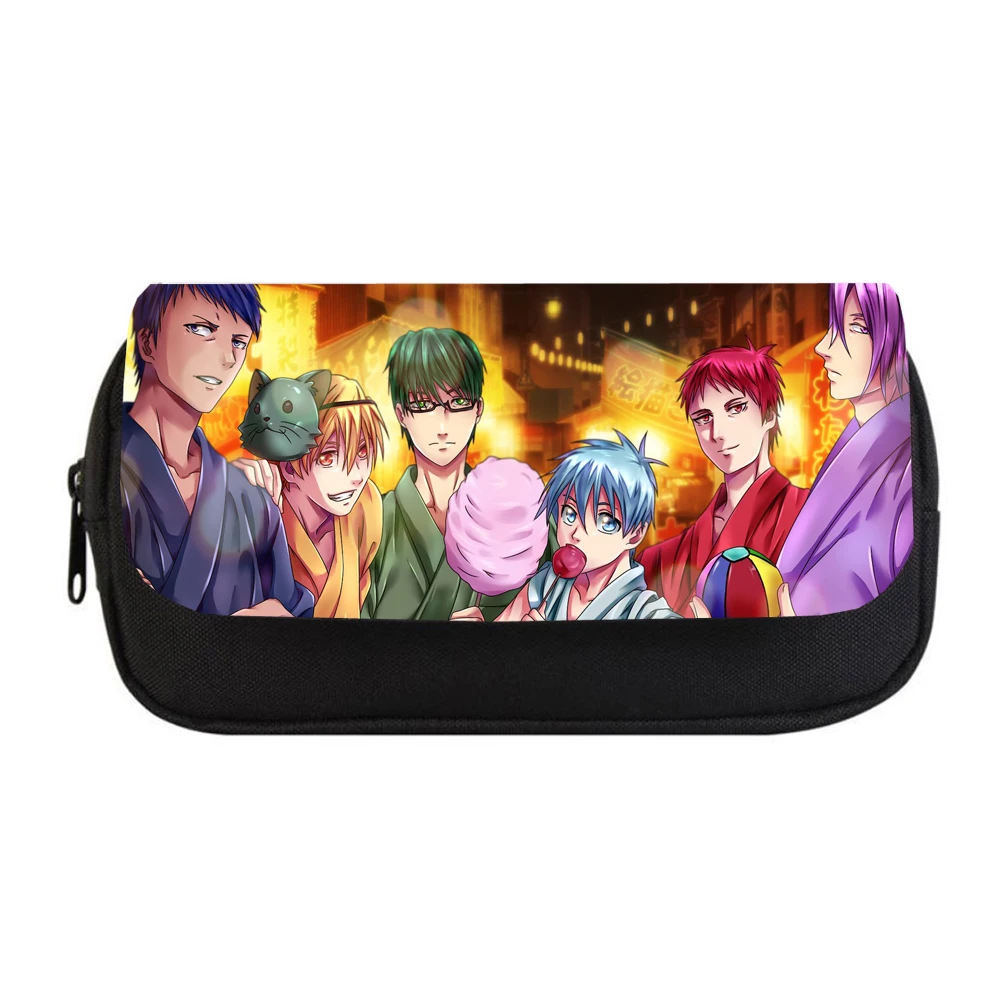 

Anime Kuroko's Basketball Pencil bag Women Makeup Bag Child girls Pencil Case Student Double Zipper pencil Bag Handbag Purse