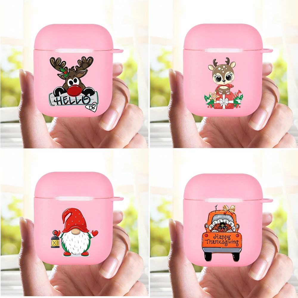 

2021 Silicone for Airpods 1/2 Earphone Merry Christmas Santa Claus deer Penguin Fundas Airpods Case Air Pods Charging Box Bags