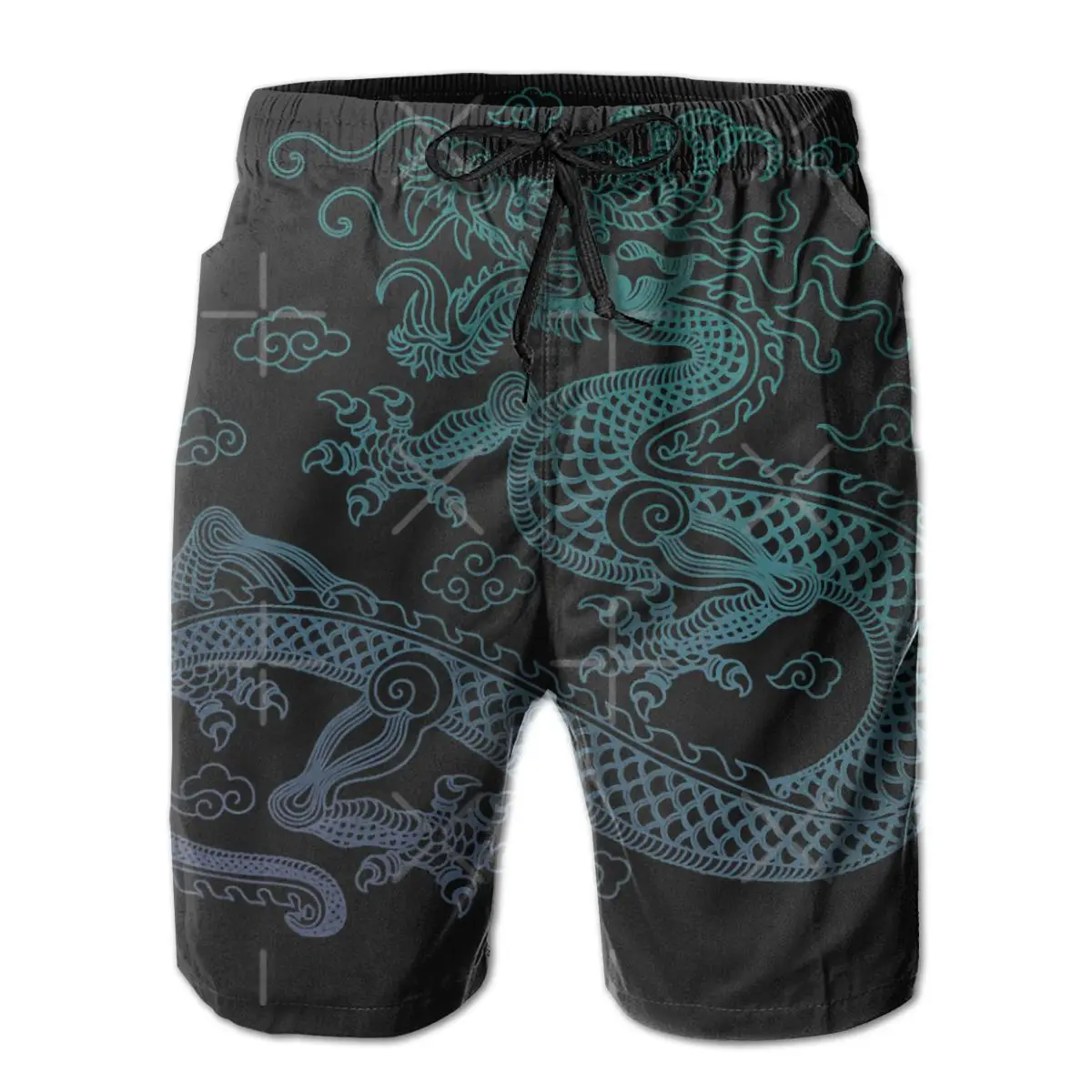 

Causal Breathable Quick Dry Geeky R360 Casual Blue Chinese Dragon Classic Hawaii Pants