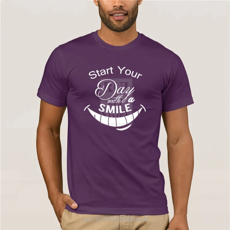 

Trendy Creative Graphic T-shirt Top brand men Funny Start yor Day With a Smile Fashion summer T-shirt