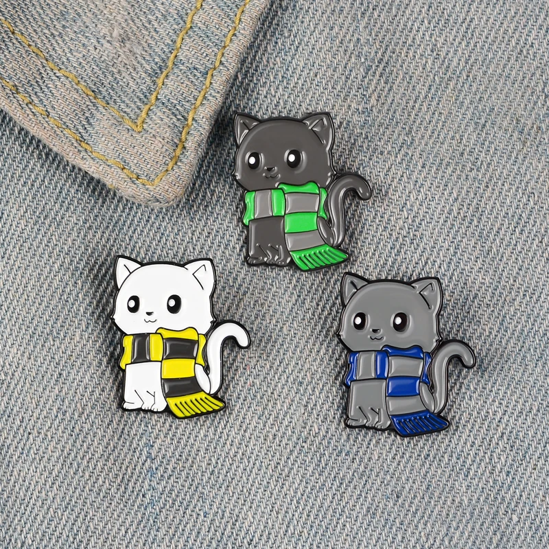 Милые Броши в виде животных трех цветов для шарфа котенка броши Ювелирные