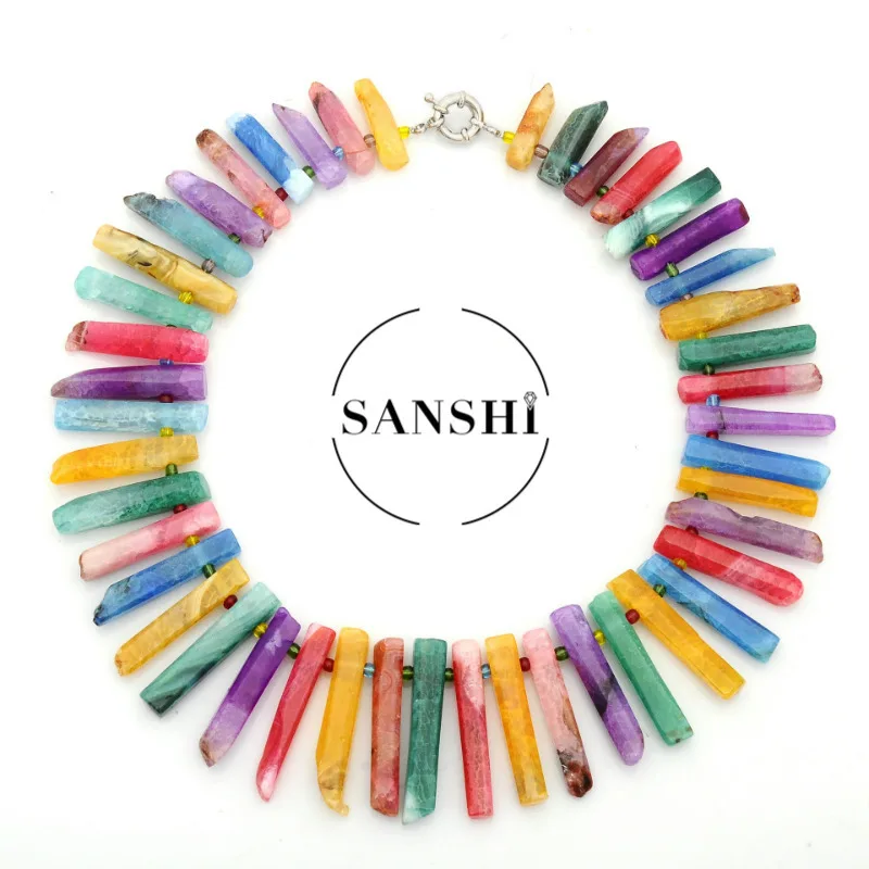 

Natural Irregular Agate Stone Imperial Jaspers Stone Beads Colorful Dog Tooth Loose Beads for Jewelry Making DIY Necklace