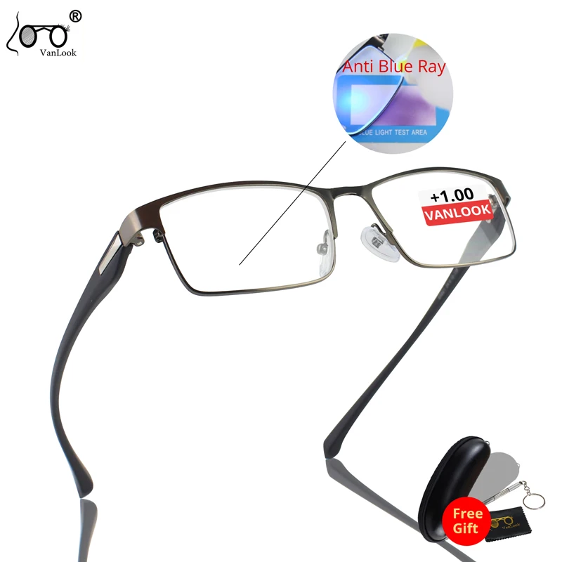 

Men's Reading Glasses Anti Blue Ray For Computer Work Metal TR90 Spectacle Frames Fashion Bussin Eyewear +1.00+1.50+2.00+2.50