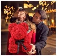 valentines romantic gift box pe teddy rose bear artificial rose cute cartoon birthday mothers day gift for girlfriend