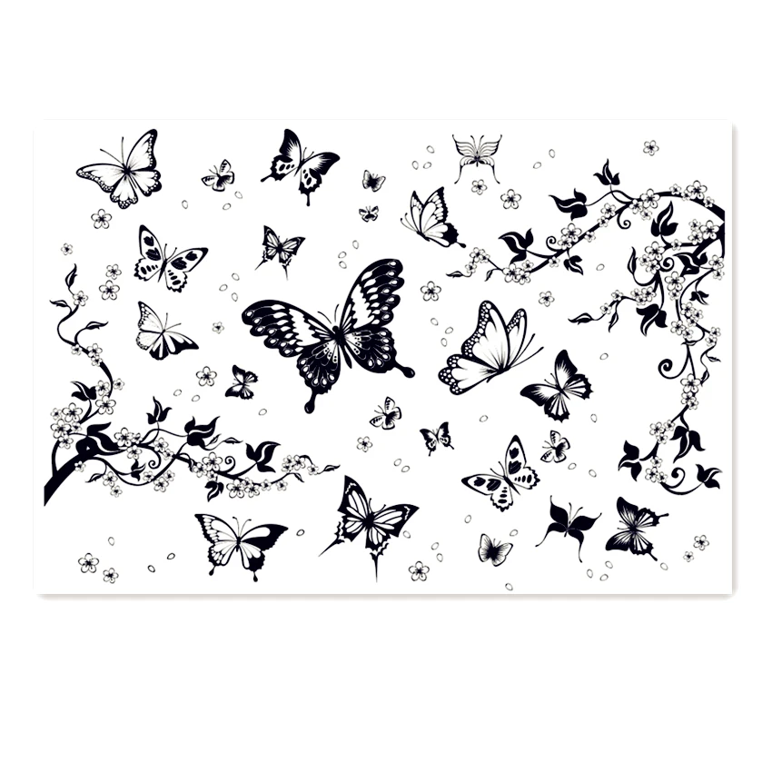 

11*16CM Butterfly Flower Transparent Clear Stamps / Silicone Seals Roller Stamp For DIY Scrapbooking Photo Album/Card Making