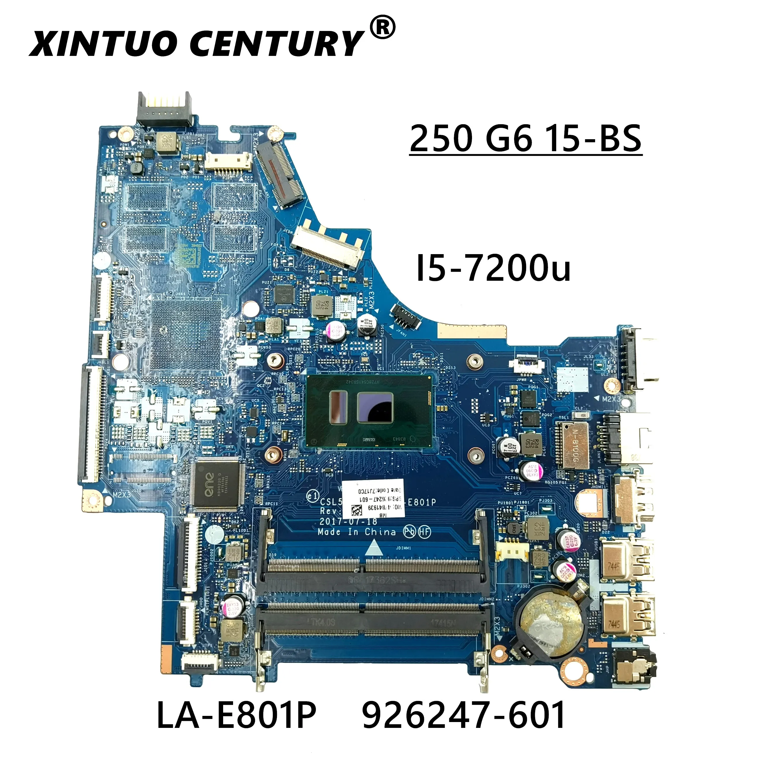 

Для HP 250 G6 15-BS Материнская плата ноутбука LA-E801P 926247-601 926247-001 аккумулятор большой емкости с i5-7200u Процессор DDR4 100% Тесты