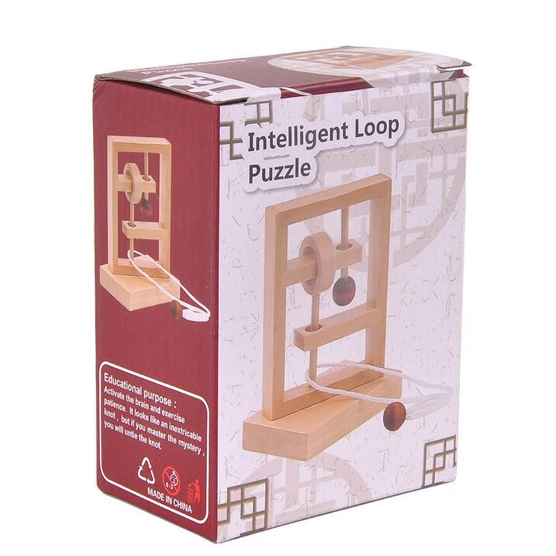 Новая настольная Новинка 3D деревянная веревка петля головоломка IQ Mind String игра