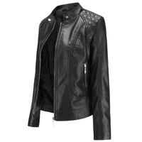 womens leather trigger jacket women winter warm short jacket leather jacket parka with zipper outerwear