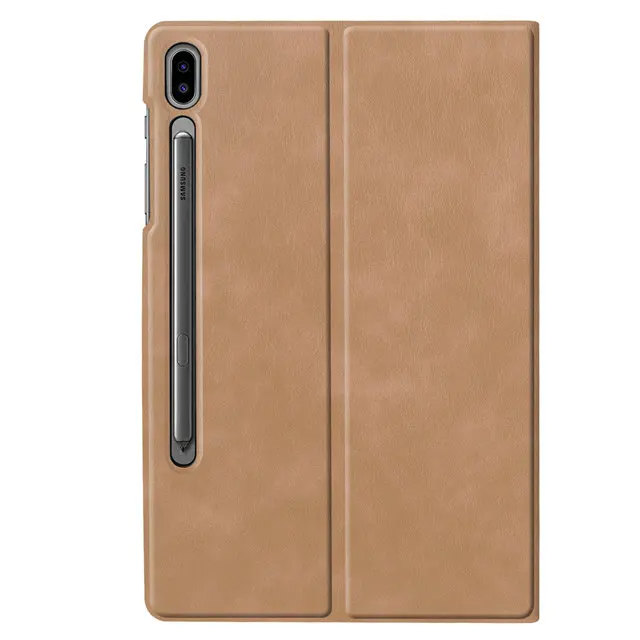 light brown Магнитный Премиум PU кожаный чехол для Samsung Galaxy Tab S6 10,5 SM-T860 SM-T865 10," планшет Funda TPU Чехол+ пленка+ ручка - Цвет: light brown
