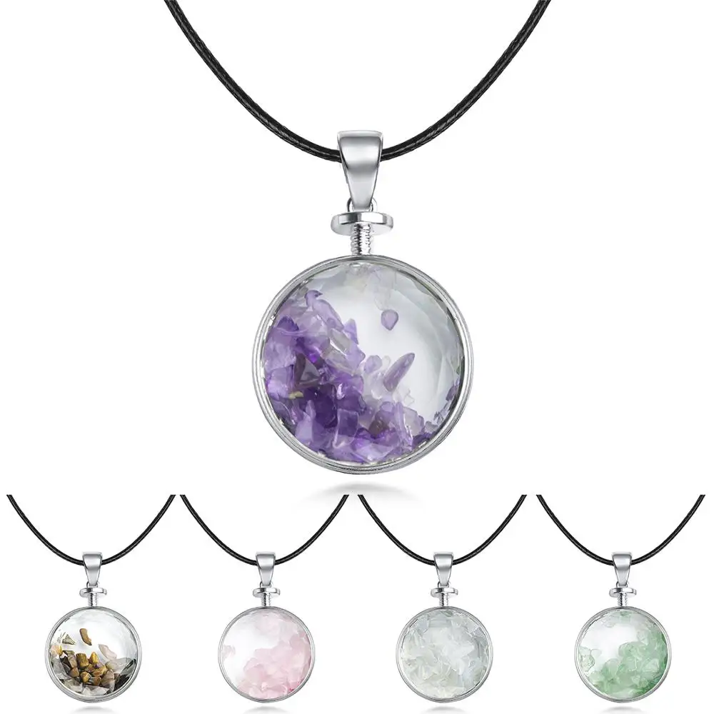 Кулон с кристаллами в виде бутылки желаний ожерелье чакрами камень рейки Вика