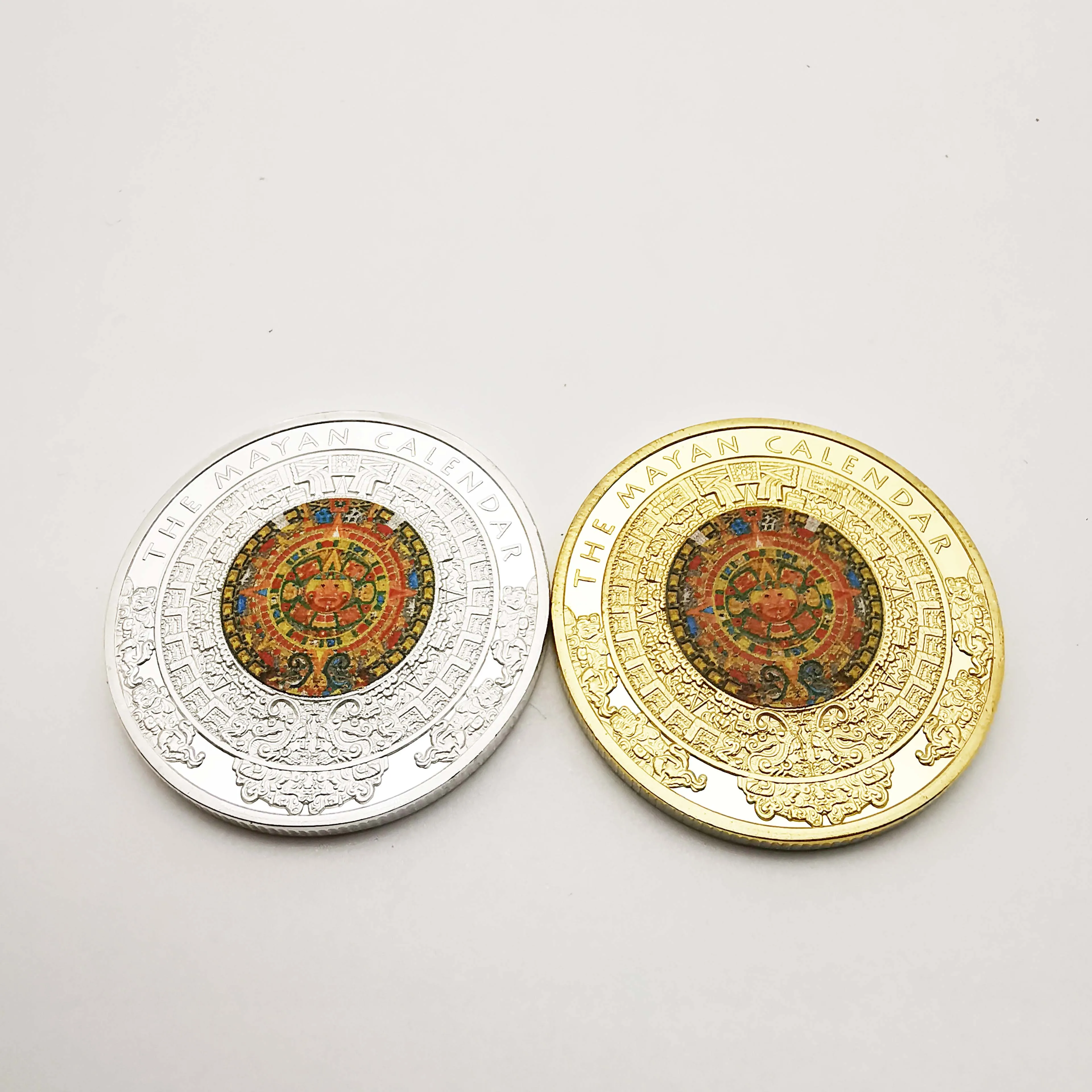 Календарь мексиканский Mayan красочная Золотая Серебряная монета Мексиканский