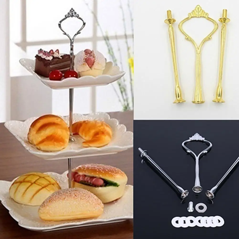 

Multi-Style 3 Tier Hardware Crown Cake Plate Stand Handle Fitting Wedding Party Table Decor Wedding Party Birthday Supplies