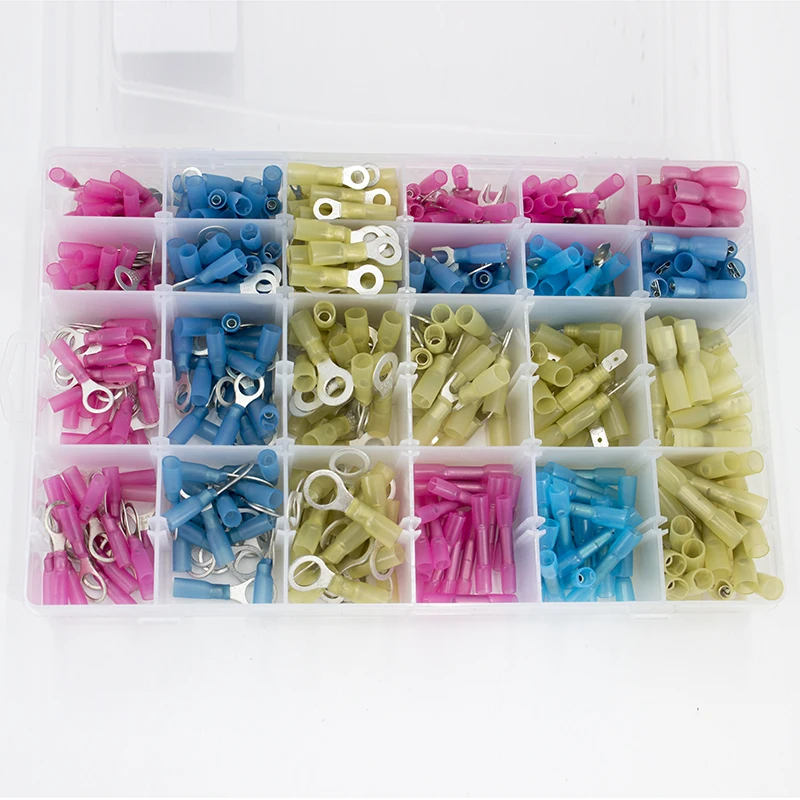 480 шт. различные обжимные клеммы включают термоусадочные кольца/Бутсы разъемы