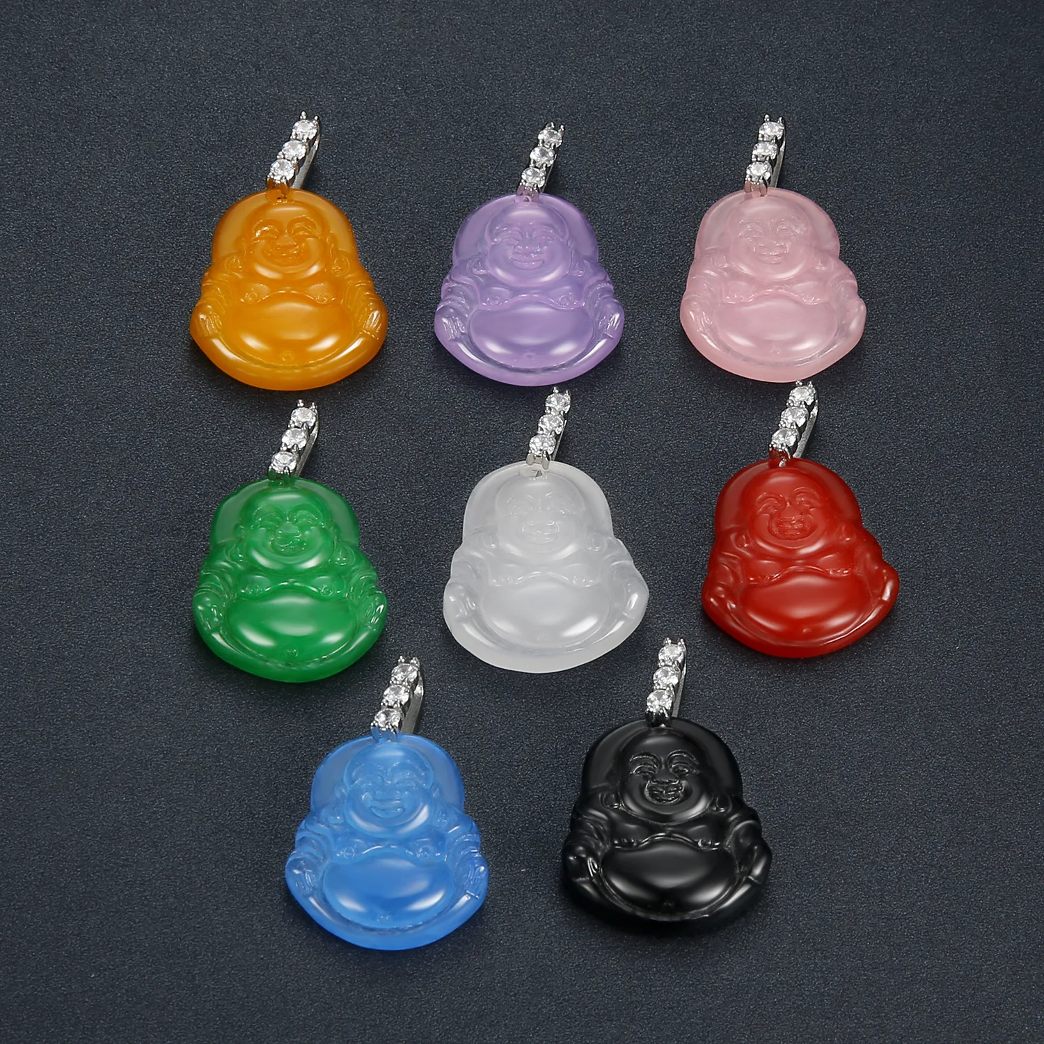 

Zircon Stone Buddha Necklace For Women Choker Collier Stainless Steel Chain Maitreya Buddha Necklace Jewelry Love Lucky Gifts