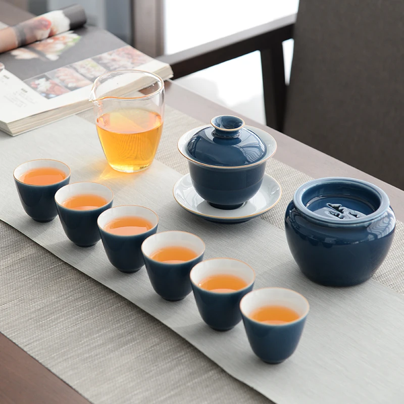 

Porcelain Tea Set Teaware Aesthetic Display Kung Fu Tea Pot and Cup Set Portable Gift Box Tetera Porcelana Teaware Sets BG50TS