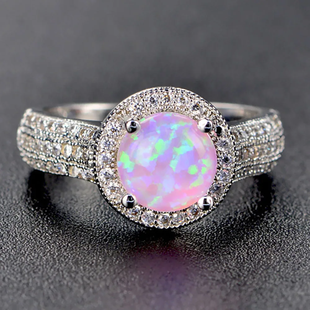 

Luxury Sunlight Fire Opal Ring for Women Charms 925 Sterling Silver Moonstone Party Wedding Bands Fine Jewelry Rings Wholesale
