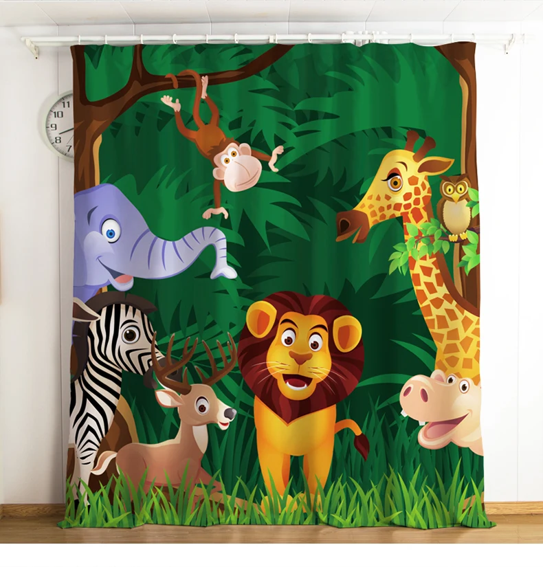 Cartoon Curtains For Kids Living Room Bedroom Window Home Decoration Cortinas Blackout Children Accessorise | Дом и сад
