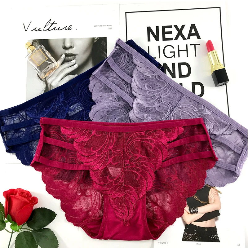 2019 модное сексуальное кружевное нижнее белье воздухопроницаемое хлопковое с