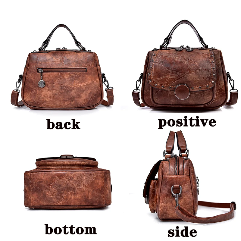 Сумка-тоут женская в старом стиле ретро из искусственной кожи портативная