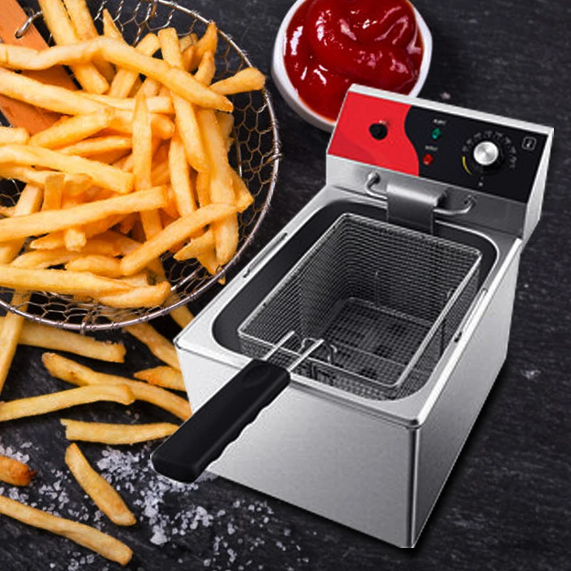 Одноцилиндровая Коммерческая электрическая фритюрница домашняя большой