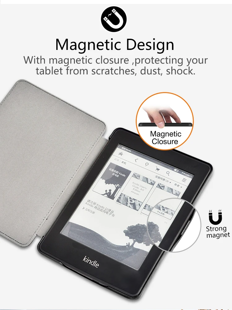 Умный чехол для Amazon kindle paperwhite 1 2 3 из искусственной кожи магнитный с застежкой |