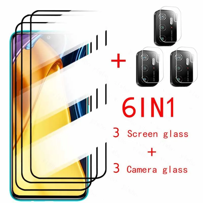 Закаленное стекло 6 в 1 для xiaomi poco m3 pro 5g, pocophone m3pro, pocom3pro, защитная пленка для экрана poco x3 pro, poco f3