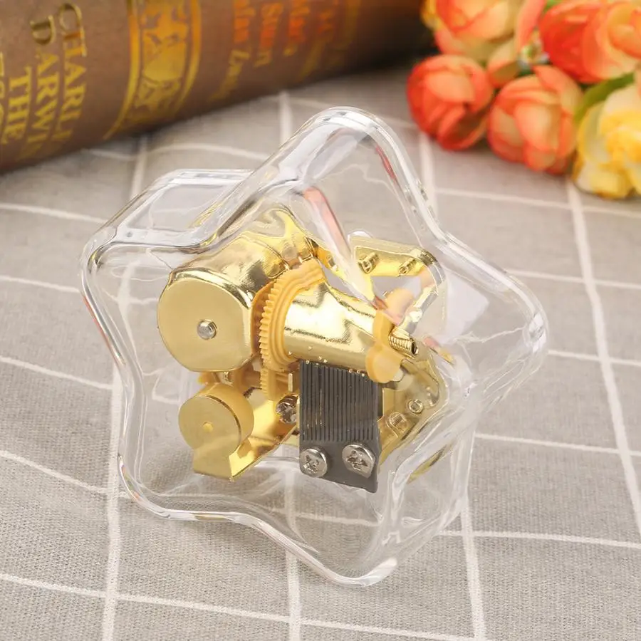 Горячая Распродажа новая акриловая пентаграмма прозрачная заводная Музыкальная