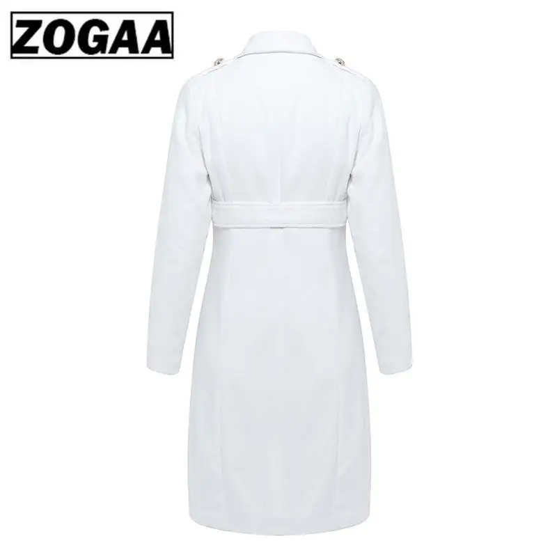 Винтаж двубортный белый Тренч для женские пояса тонкий длинный Женская зимняя