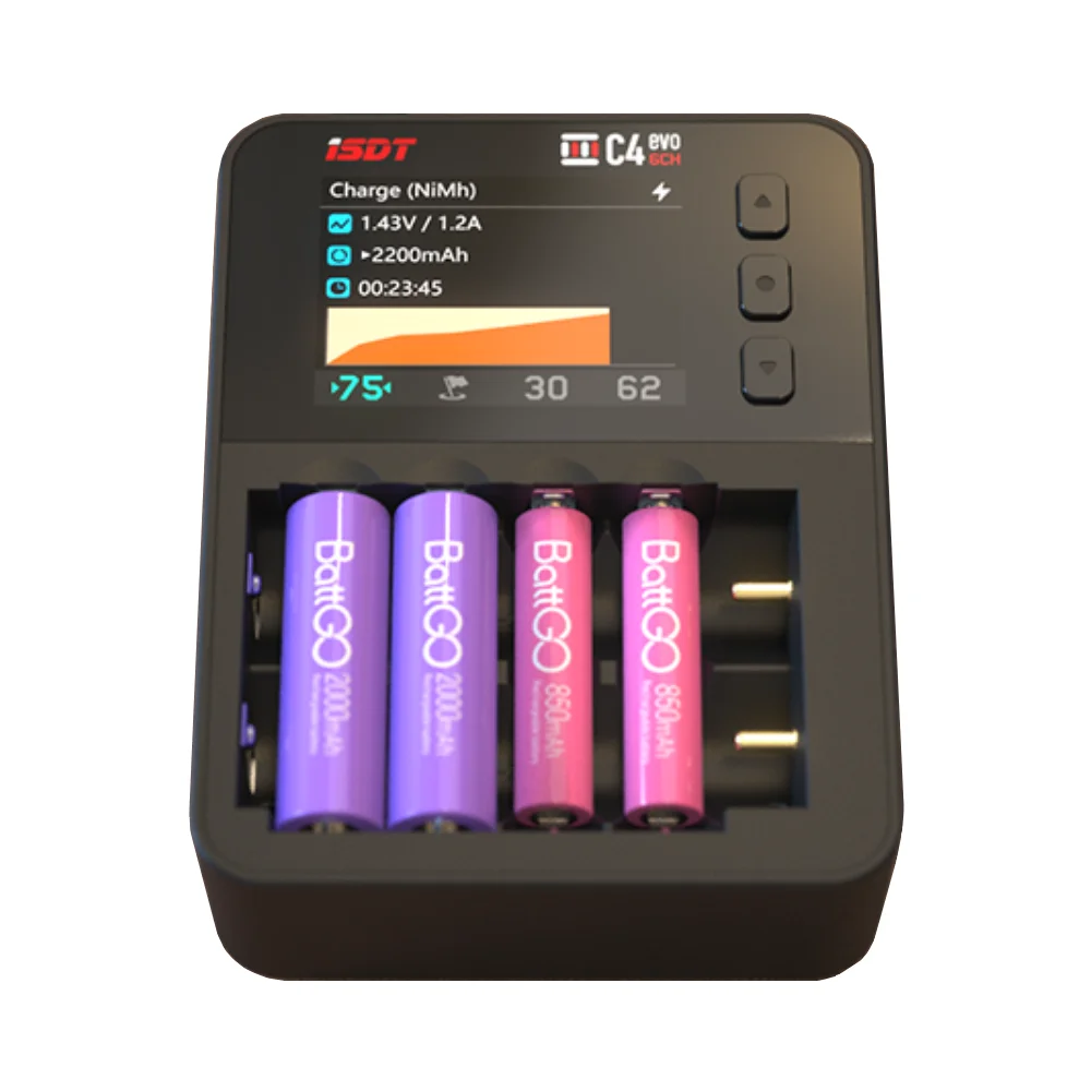 Интеллектуальное зарядное устройство ISDT C4 EVO с выходом Type C QC3.0 для литий ионных