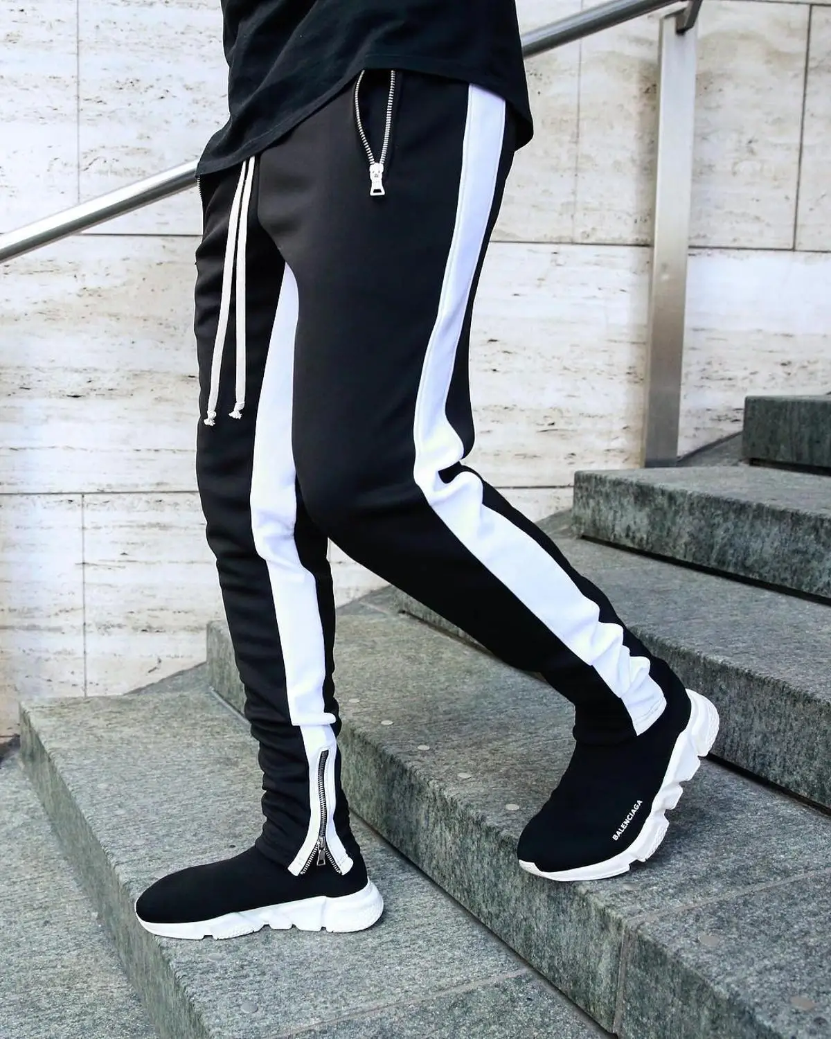 Men Sports Running Pants Streetwear Jogging Football Soccer Sweatpants Fitness Training Gym Trackpants Casual Hip Hop Trousers