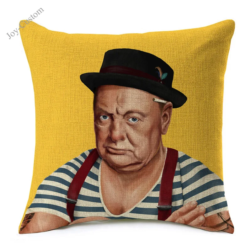 Наволочки для подушек Дональда Трампа Уинстона Черчилля хипстерское искусство