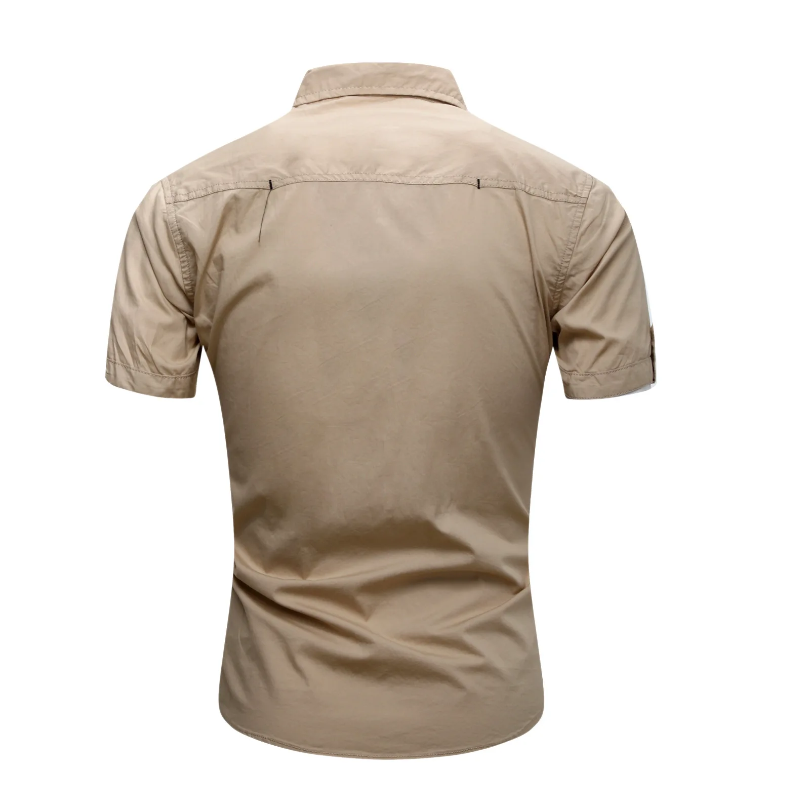 ZOGAA Shirts Men Men's Short-sleeved Outdoor Plus Size Military Workwear Cotton Solid Casual T-shirts All-match Loose Chic New
